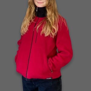 Red Taiga fleece jacket.